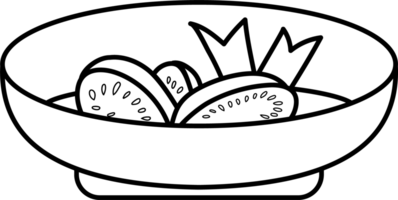 Hand-Drawn Illustration of Kolak pisang in a Bowl for Coloring Page png