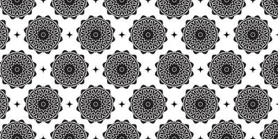 Black and white floral pattern on seamless textile. Design for prints, textiles, digital projects. vector