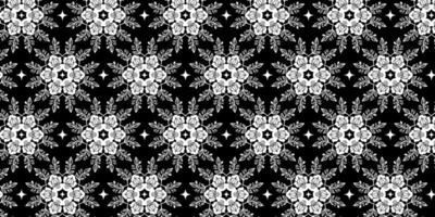 Black and white floral pattern on seamless textile. Black and white patterns for textile and design. vector