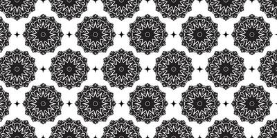 Black and white floral pattern on seamless textile. Black and white patterns for textiles. vector