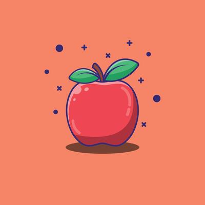 Apple Fruit Illustration. Suitable for plantation business. Isolated Apple Fruit Icon Concept.