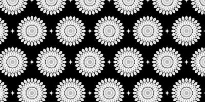 Black and white floral pattern on seamless textile. Design for prints and digital projects. vector