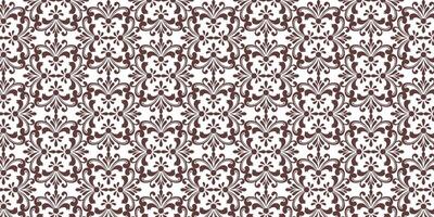 Seamless vintage damask pattern in brown color. vector