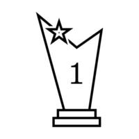 Trophy line icon for web and apps vector