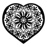 Heart shape with mandala pattern ornament vector