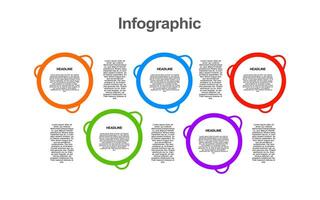 five step process infographic presents headlines and descriptive text. vector