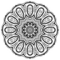 Traditional Mandala Patterns, Black Line Drawing on Blank Canvas vector