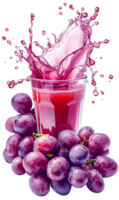 Grape Juice Splashing with Grapes png