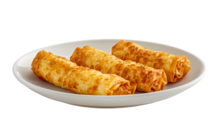 A Stack of Egg Rolls with Dipping Sauce png