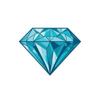Beautiful design of a blue diamond showcasing intricate facets and reflections in a minimalist style vector