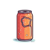 Vibrant design of an orange soda can featuring an outline of a state vector