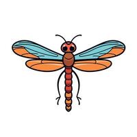 Colorful dragonfly with vibrant wings captured against a simple background vector