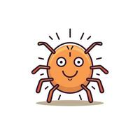 Happy cartoon spider with a cheerful expression and bright colors on a simple background vector