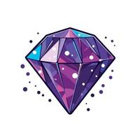 Colorful design of a sparkling diamond with a geometric shape and vibrant hues highlighting its facets vector