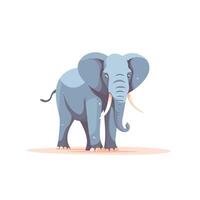 Realistic cartoon elephant standing on a light surface vector