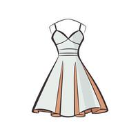 Elegant dress design showcasing a simple yet stylish silhouette in a modern style vector