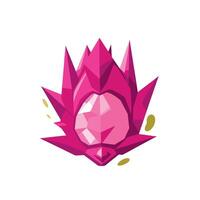 Colorful art of a stylized pink gemstone set against a simple background displaying geometric patterns vector