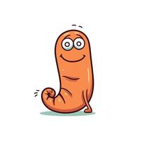 Cartoon character with a happy expression and a quirky shape in vibrant colors vector