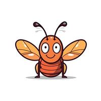 Cartoon bee character smiling and standing in a playful pose in a bright design vector