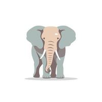 Cute cartoon elephant standing with a neutral expression in a minimalistic design style vector