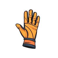 Orange work glove displayed against a plain background showcasing its design and texture vector