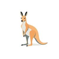 art representing a kangaroo standing gracefully against a plain background, showcasing its unique features and character in a simplistic style vector