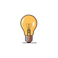 Bright light bulb design showcasing creativity and innovation in art style vector