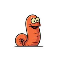 Cute cartoon worm with a happy expression on a white background vector