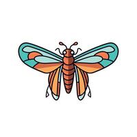 Colorful butterfly with intricate wings fluttering in a bright, natural setting vector