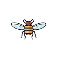 Detailed illustration of a colorful bee with distinctive features and wings vector