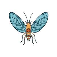 Beautiful art of a detailed butterfly with vibrant blue wings and a colorful body against a simple background vector