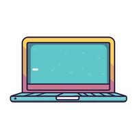 Colorful laptop with a vibrant screen showing a clean interface in a minimal design vector