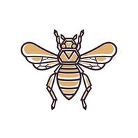Artistic representation of a bee showcasing geometric patterns and detailed wings vector