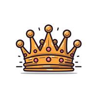 Golden crown design featuring red jewels with a modern art style suitable for graphics and branding vector