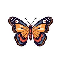 Colorful butterfly design features vivid patterns and striking hues in a digital illustration vector