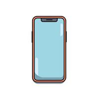 Mobile phone with a sleek design and vibrant edge color is displayed against a plain background vector