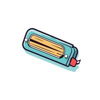 art of a blue and red stationery tape dispenser featuring a minimalist design with a light background vector