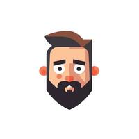 Creative illustration of a man with a beard and hairstyle in a flat design style vector