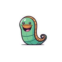 Cute cartoon worm character with a happy expression and vibrant colors seen in a playful design vector