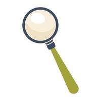 Magnifying glass icon. Cartoon magnifying glass isolated on white background. Searching, Discovery, scrutiny concept. Magnifier tool. flat illustration vector