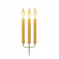 A beautiful golden candelabra with three lit candles enhancing the ambiance. png