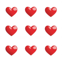 A vibrant array of red hearts arranged in a grid pattern, symbolizing love and unity. png