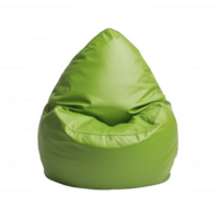 A vibrant green bean bag chair, perfect for comfort and relaxation in any setting. png
