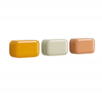 A set of vibrant, glossy soap bars in varied colors for creative projects. png