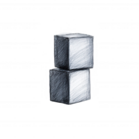 Abstract black and white cubes creating a modern minimalist design element. png