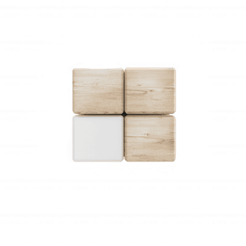 minimalista di legno blocchi disposte nel un' pulito griglia modello su un' bianca sfondo. png