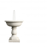 Elegant white stone fountain perfect for enhancing outdoor spaces and gardens. png