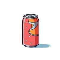 Colorful design of a soda can with bubbles on a simplistic light background vector