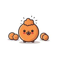 Cute design featuring a cheerful orange character surrounded by smaller similar shapes in a playful setting vector
