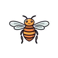 Cartoon bee flying with a friendly expression against a white background vector